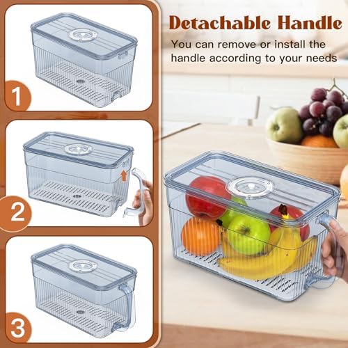 2 PCS Bread Box for Homemade Bread Airtight Bread Boxes for Kitchen Counter, Time Recording Bread Storage Container with Handle Grey - Image 3