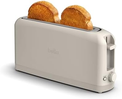 bella 2 Slice Slim Toaster, Fits-anywhere™ Kitchenware, 6 Setting Shade Control with Reheat & Cancel Buttons, Fits sourdough, 10” Long Slot, Anti Jam & Auto Shutoff, 900 Watt, Oatmilk - Image 2