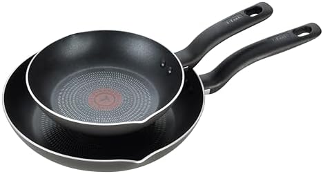 T-fal Initiatives Non Stick Fry Pan 2 Piece Set, 8.5, 10 Inch, Oven Broiler Safe 350F, Cookware, Kitchen Cooking Set, Skillets, Frying Pans, Egg Pan, Omelet Pan, Pots and Pans, Dishwasher Safe, Black - Image 2