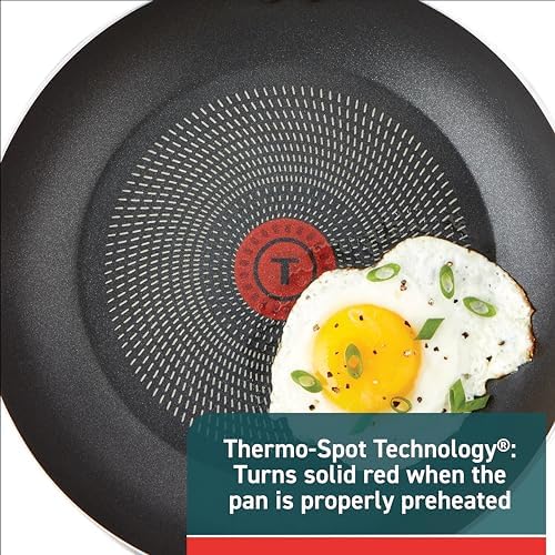 T-fal Initiatives Non Stick Fry Pan 2 Piece Set, 8.5, 10 Inch, Oven Broiler Safe 350F, Cookware, Kitchen Cooking Set, Skillets, Frying Pans, Egg Pan, Omelet Pan, Pots and Pans, Dishwasher Safe, Black - Image 4
