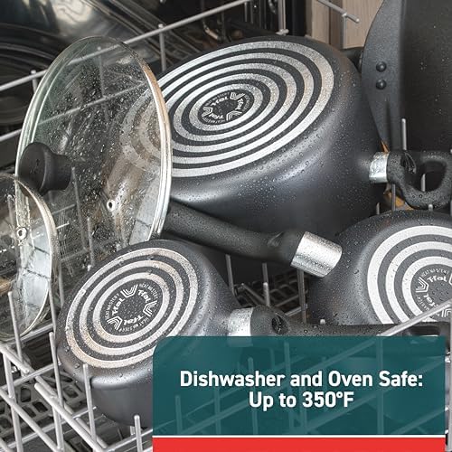 T-fal Initiatives Non Stick Fry Pan 2 Piece Set, 8.5, 10 Inch, Oven Broiler Safe 350F, Cookware, Kitchen Cooking Set, Skillets, Frying Pans, Egg Pan, Omelet Pan, Pots and Pans, Dishwasher Safe, Black - Image 7